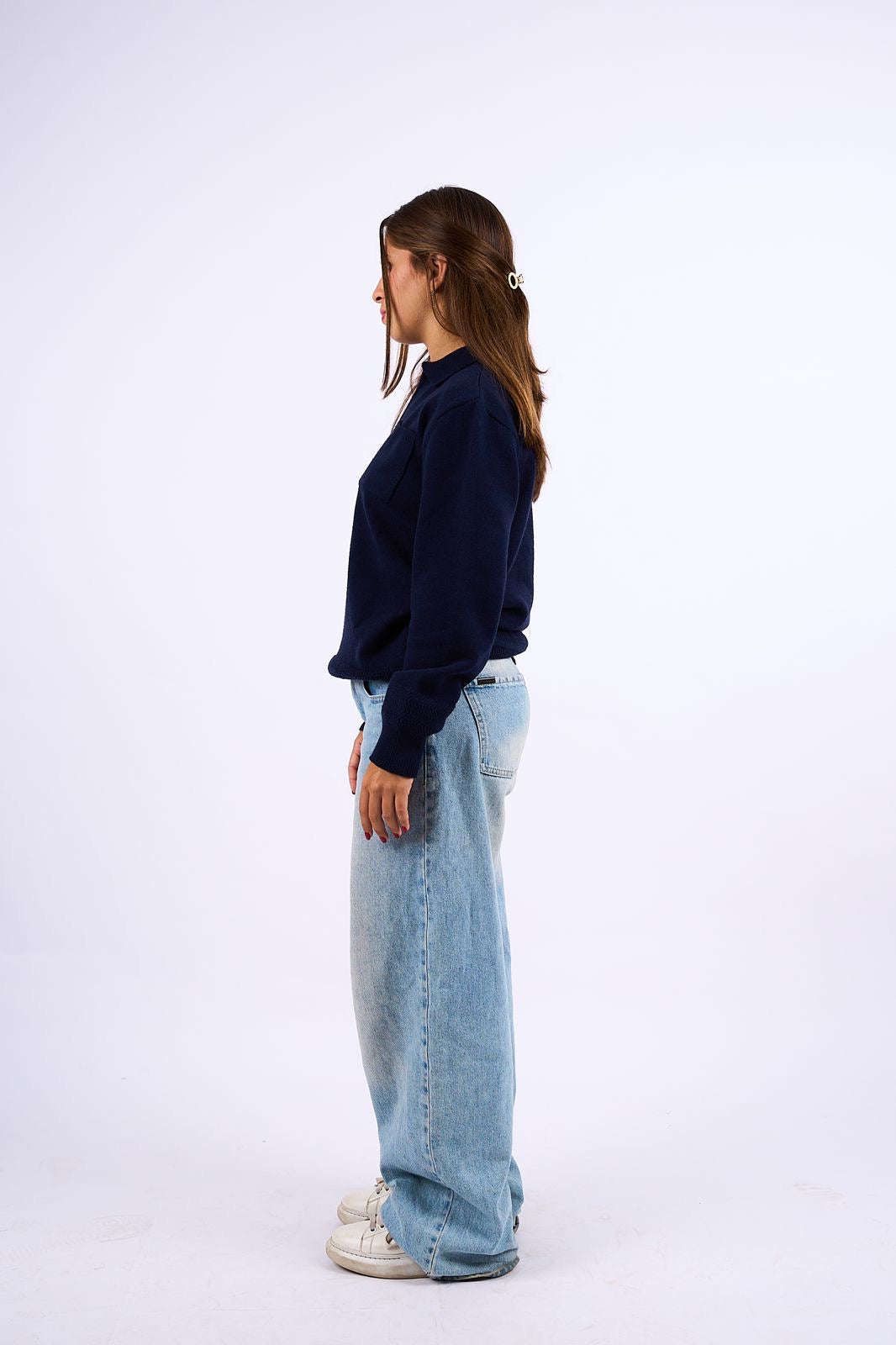 Knit Dark Blue Quarter Zip