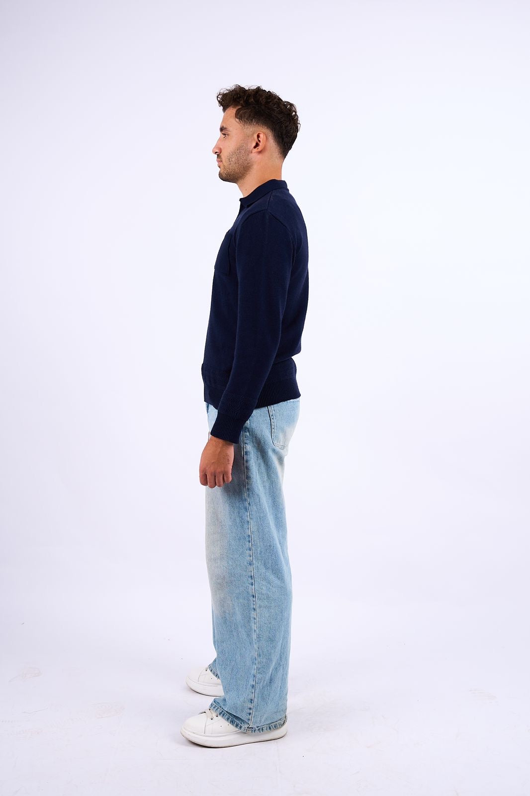 Knit Dark Blue Quarter Zip