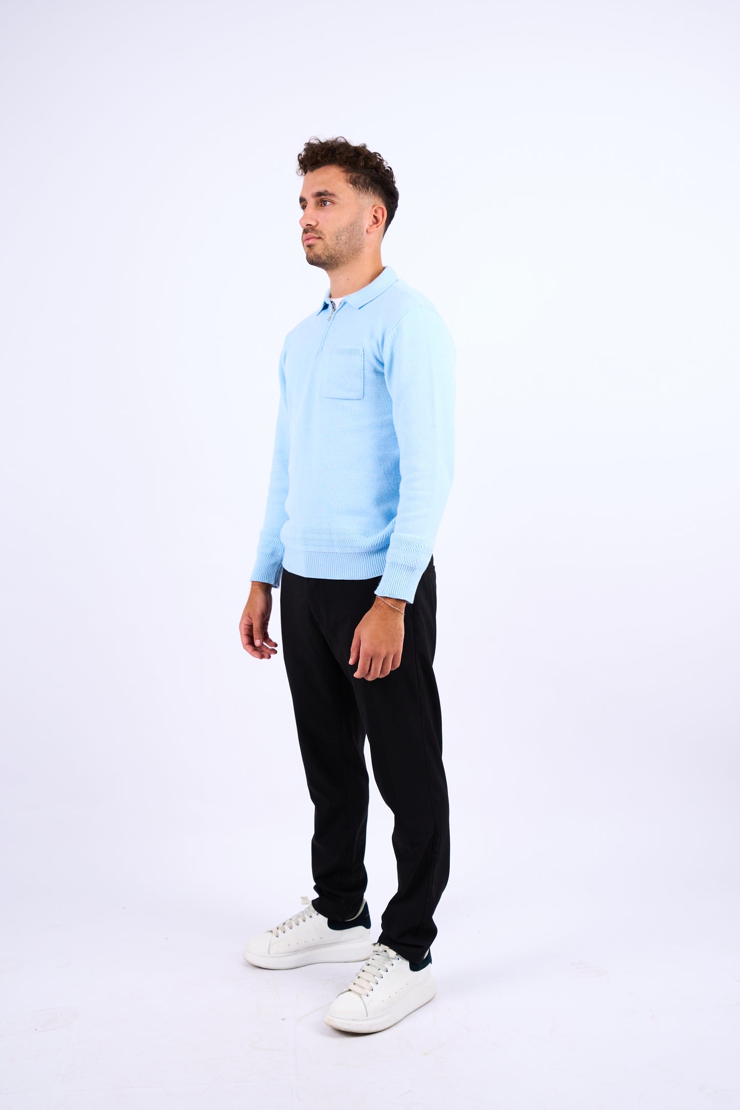 Knit Baby Blue Quarter Zip