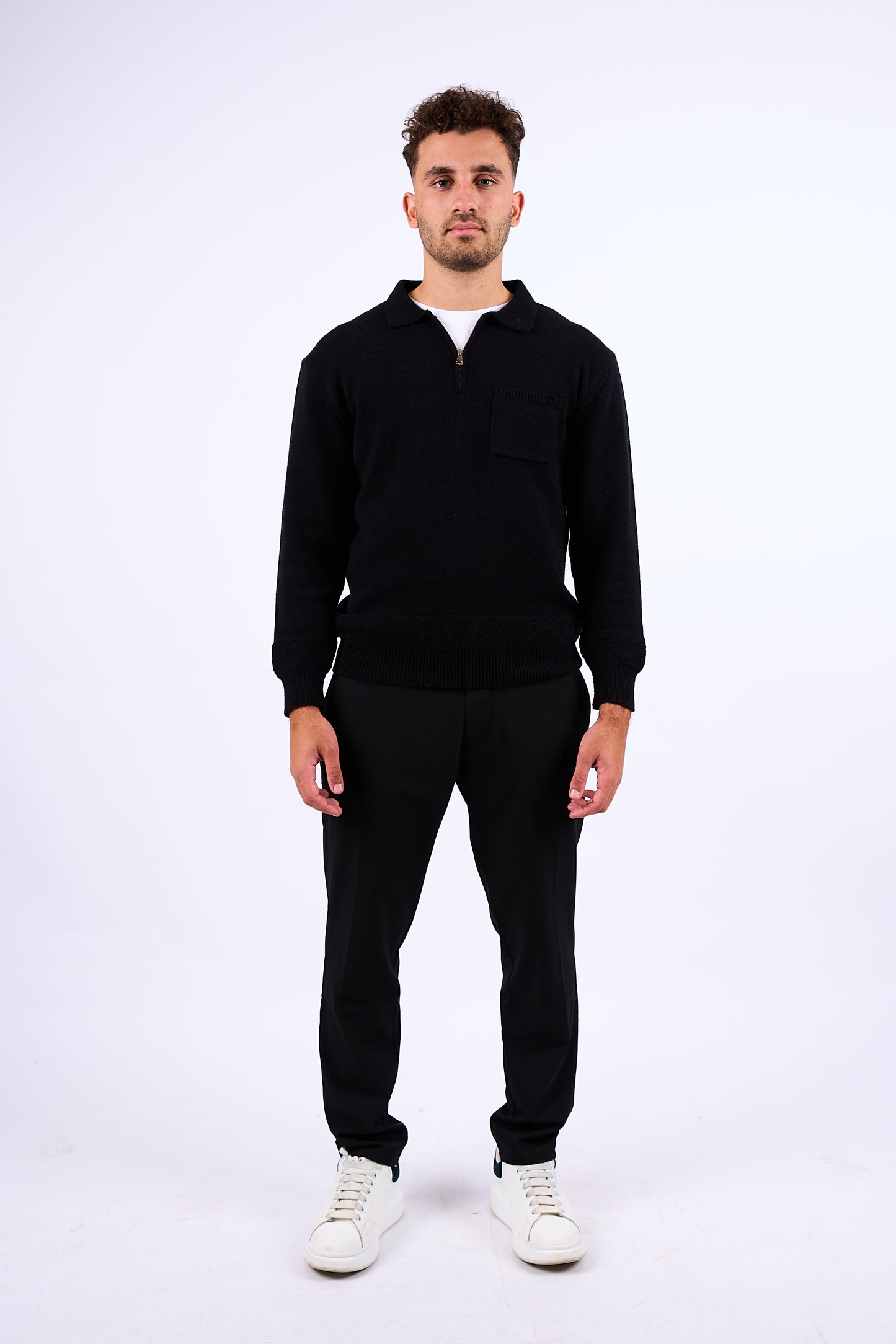 Knit Black Quarter Zip